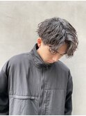 【aRietta】ビジネス向け波巻きパーマ×かき上げセンターパート