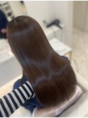 ナチュラルブラウン透明感艶カラー髪質改善トリートメント