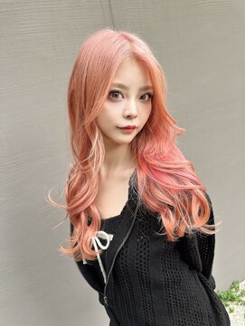 アフィナー(Afinar) ペールピンクレイヤーカット【ケアブリーチ/ダブルカラー/横浜】