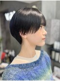前髪ありショート 暗髪ショート