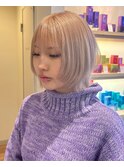 twiceモモ風ボブレイヤー/ブロンドヘアー