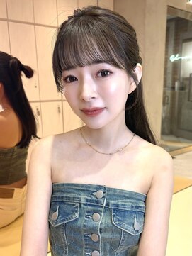 グロー 大宮(GLROW) オリーブベージュ 顔まわりカット 前髪シースルー 韓国ヘア