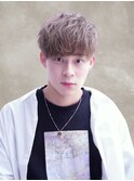 ハイトーンマッシュ/ベージュ/ナチュラルパーマ風