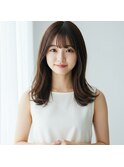 マロンベージュ美髪前下がりレイヤーカット越谷20代30代40代