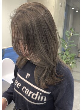 くびれヘア/レイヤー/髪質改善メテオカラー/オリーブ