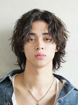 エリマ 横浜西口(elima) 横浜西口メンズパーマサーフカール波巻きパーマセンターパート
