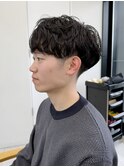メンズ/サーフカール/刈り上げセンターパート/波巻きツイスパ