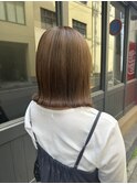 透明感ケアカラー×外ハネボブ