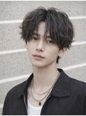 コンマバングショートソフトツイストスパイラルセンターパート