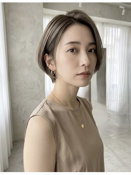 ゲイン(Gain) ショートカットx白髪ぼかしx髪質改善x縮毛矯正xダブルカラー