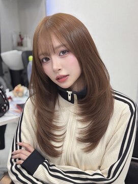 ロムーク 表参道(LOMKH) 韓国ロングレイヤーカット顔周りシールエクステ春ハッシュカット