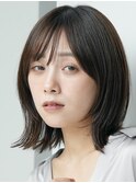 表参道白髪ぼかしハイライトくびれショートボブグレーベージュ