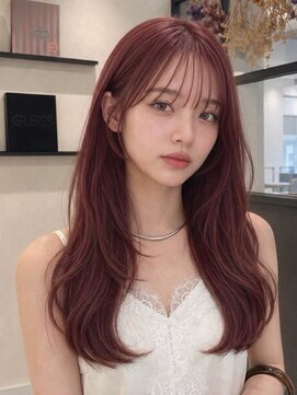 ユーフォリア 青山(Euphoria) ハイトーンカラー内巻き前髪ありくびれヘアゆるめパーマ内巻き◎