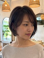 ノエルヘアー(Noel hair) セミロング/くびれレイヤー/韓国バング/モカブラウン
