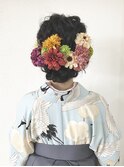 たっぷりお花のヘアセット