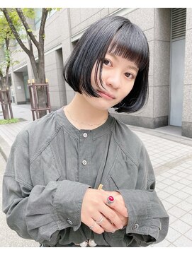 キピ(KIPI) 【早瀬忍 梅田中津】ワンカールパーマ×黒髪ボブ