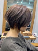 こだわり骨格補正カット◎前髪長め立体感くびれショートボブ
