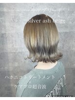 アンダーバーホワイト 金沢店(_WHITE)&nbsp;ハイトーンカラー×外ハネボブ