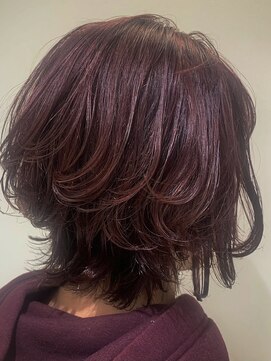 アース クロスガーデン川崎店(HAIR&MAKE EARTH) レイヤーカット×ピンクレッド