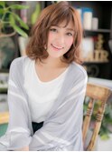 大人かわいいフェザーバングくせ毛風ミディc5北浦和20代30代40代