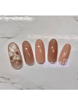 ミオリィ(meoli) ワンカラー＋フラワーアート