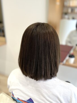 ポルカドット 豊橋店(Polkadot) オリーブブラウン×結べるボブ×ストレート