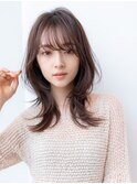 20代30代大人かわいい前髪/レイヤーカット/こっくりカラー/前髪
