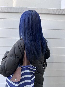 アソビセカンド 原宿(ASOBI 2nd) ダブルカラー/黒髪/ボブルフ/ネビージュ/原宿/前髪/ブルーカラー