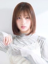 オーバーヘアー 所沢店(over hair) 【over hair】切りっぱなしボブ×前髪インナーカラー