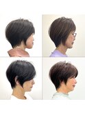 ショート40代50代襟足短めひし形