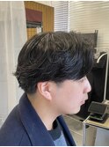 韓国マッシュスペインカールスパイキーショートブルーブラック