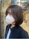 韓国風レイヤーボブ×オリーブベージュ