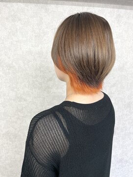 ドア(door) 【door南越谷・新越谷】インナーカラー　ショート　オレンジ