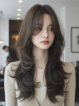 エダ 鎌倉(edA.) ミディアムレイヤー/バタフライレイヤーカット/ダークグレー