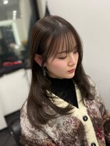 ピリオド 松阪(Period.) ミディアムマロンベージュレイヤーカット 髪質改善 Period.松阪