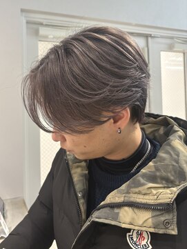 コウキカミヤ 栄(KOUKI KAMIYA) メンズハイトーン/センターパート/ニュアンスパーマ