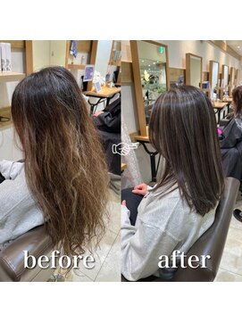 ステラバイケンジ 藤沢(STELLA by KENJE) 白髪ぼかし細めハイライト30代40代50代ベージュ