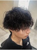 波巻きパーマ