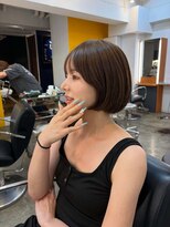 ツネ ヘアアンドヘッドスパ(TsuNE hair&head spa)&nbsp;ミニボブ　レイヤーボブ　艶ブラウン