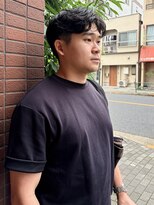 ヒントステーション フォーメンズ(HINTSTATION for Men's)&nbsp;〈浅草美容室〉ナチュラルパーマセンターマッシュショート