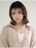 小顔ヘア◎コンパクト外ハネミディアム