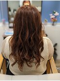 甘いロングハイライトカラー/波巻き/ゆるふわ巻き/春パーマ