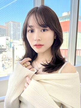 アフロートリノ(AFLOAT Leino) 2wayバング 韓国前髪 シースルー ミディアム くびれヘア　顔周り