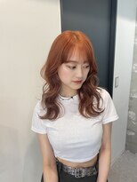 ペレ 渋谷(PELE)&nbsp;h_オレンジベージュ/斜めバング/デザインカラー/渋谷