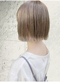 切りっぱなしボブ アッシュミルクティー ブリーチ 【mt___213r】
