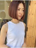 ワンレングス大人ボブ