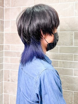 トリエラ 池袋(TRIELA) コバルトブルーインナーカラーウルフ