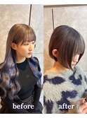 プルエクステ外しハイトーンショートボブグレージュカラー