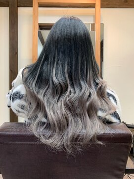 ガルボ ヘアー(garbo hair) プルエクステ 10代 20代 グラデーション エクステ シルバー