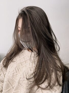 バベル アット フルリール 甲子園口(BABEL at fleurir) 顔まわりレイヤー髪質改善アッシュグレー韓国ヘアアッシュカラー